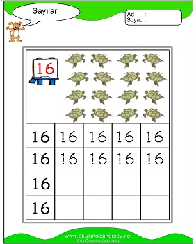 okul öncesi 1 sayısı çizgi çalışması